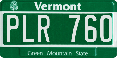 VT license plate PLR760