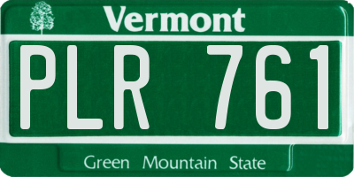 VT license plate PLR761