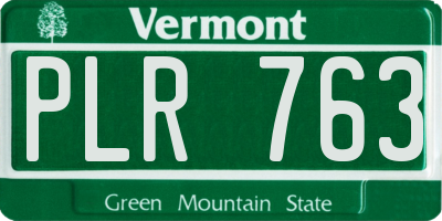 VT license plate PLR763