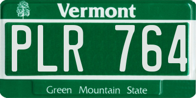 VT license plate PLR764