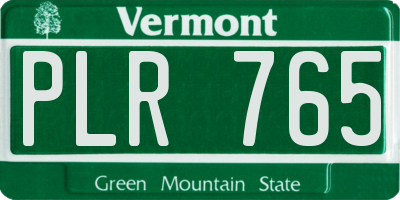 VT license plate PLR765