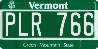VT license plate PLR766