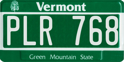 VT license plate PLR768