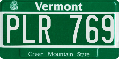 VT license plate PLR769