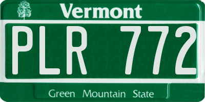 VT license plate PLR772