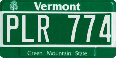 VT license plate PLR774