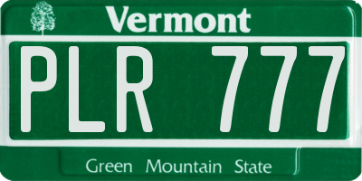 VT license plate PLR777