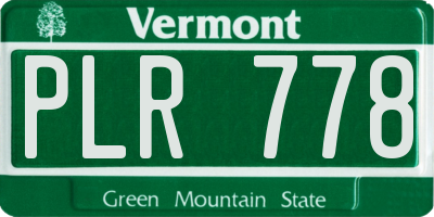 VT license plate PLR778
