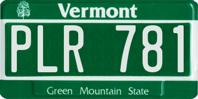 VT license plate PLR781