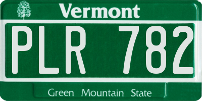 VT license plate PLR782
