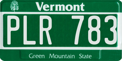VT license plate PLR783