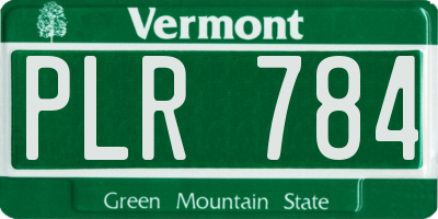 VT license plate PLR784