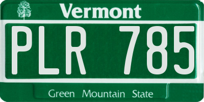VT license plate PLR785