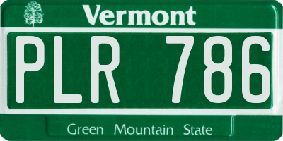 VT license plate PLR786