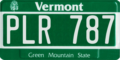 VT license plate PLR787