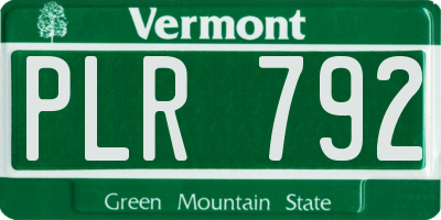 VT license plate PLR792