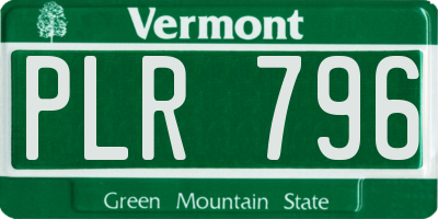 VT license plate PLR796