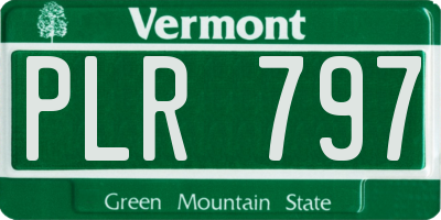 VT license plate PLR797