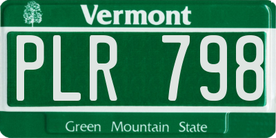VT license plate PLR798