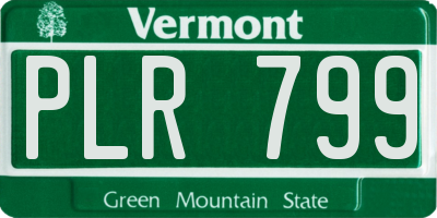 VT license plate PLR799