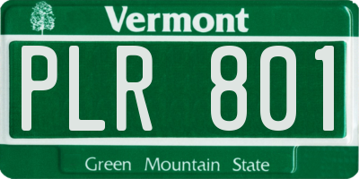 VT license plate PLR801