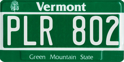 VT license plate PLR802
