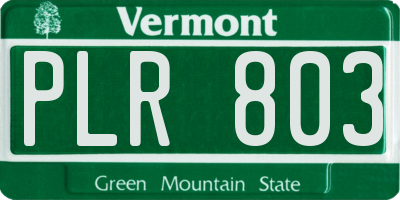 VT license plate PLR803