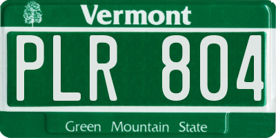 VT license plate PLR804