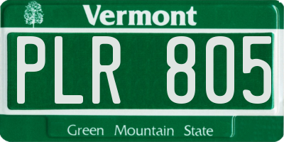 VT license plate PLR805