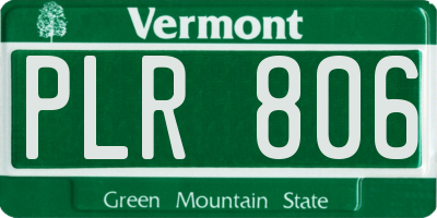 VT license plate PLR806