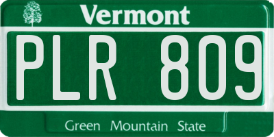 VT license plate PLR809