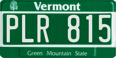 VT license plate PLR815