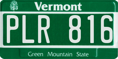 VT license plate PLR816