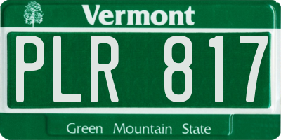 VT license plate PLR817
