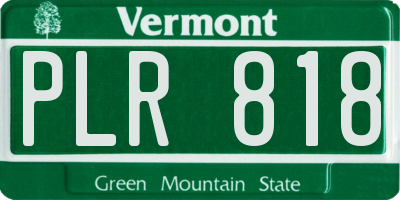 VT license plate PLR818