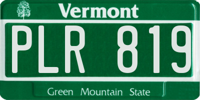 VT license plate PLR819