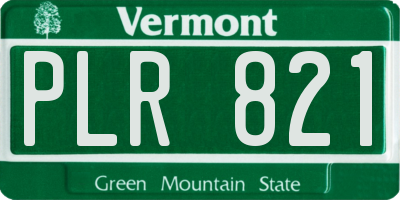 VT license plate PLR821