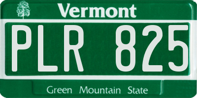 VT license plate PLR825
