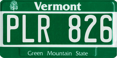 VT license plate PLR826