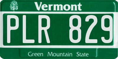 VT license plate PLR829
