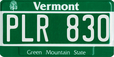 VT license plate PLR830