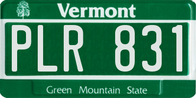 VT license plate PLR831