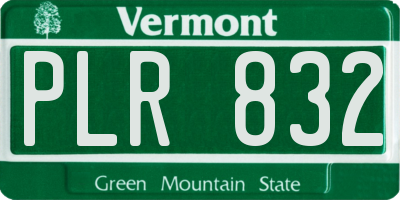 VT license plate PLR832