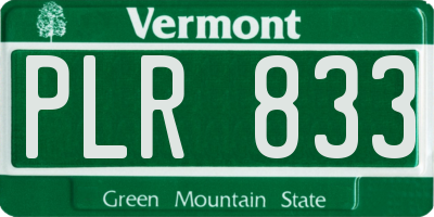 VT license plate PLR833