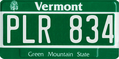 VT license plate PLR834