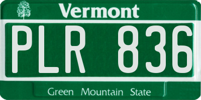 VT license plate PLR836
