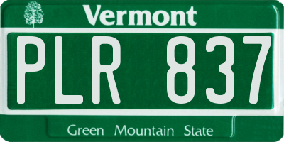 VT license plate PLR837