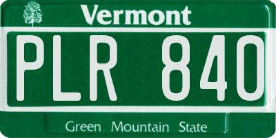 VT license plate PLR840
