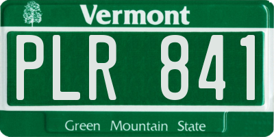 VT license plate PLR841