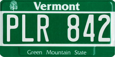 VT license plate PLR842